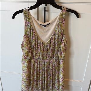 Chadwicks Floral V-Neck Sleeveless Tank Top - Pink & Green